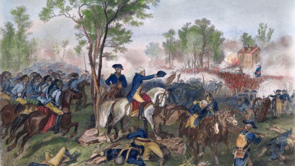 Battle of Eutaw Springs painting