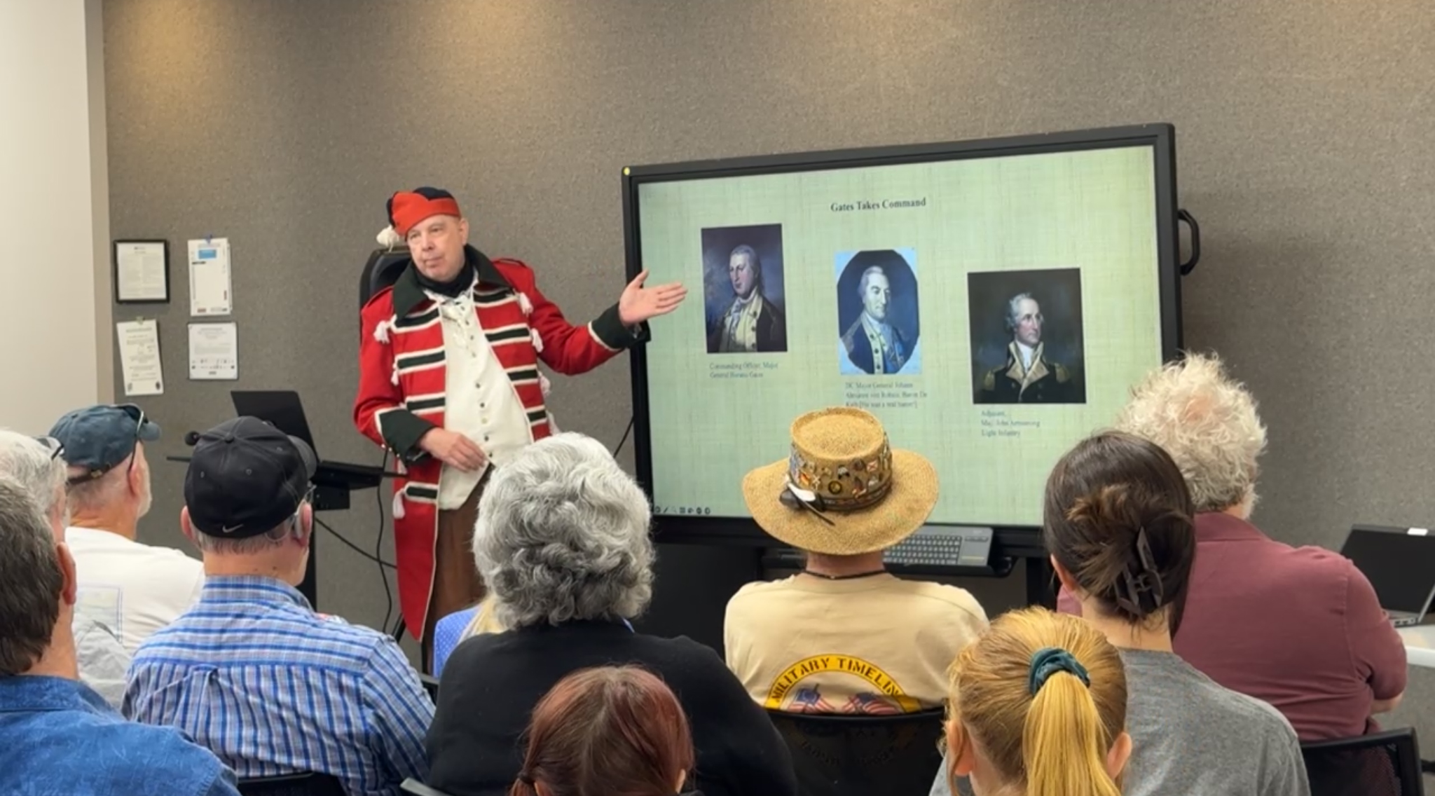 Kim Stacy, addressing an earlier Noon Debrief on the Battle of Camden image